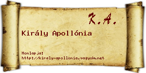 Király Apollónia névjegykártya