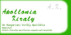 apollonia kiraly business card